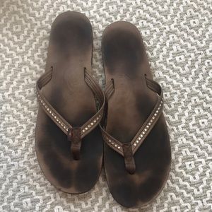 Rainbow flipflop with Swarovski crystals size 10